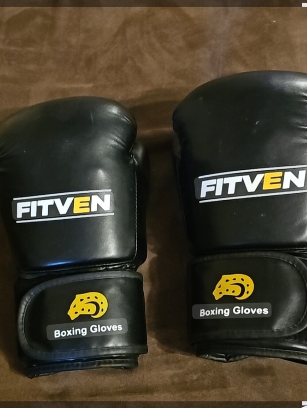 Fitven Mens Black Boxing Gloves Workout Kickboxing Martial Arts Exercise